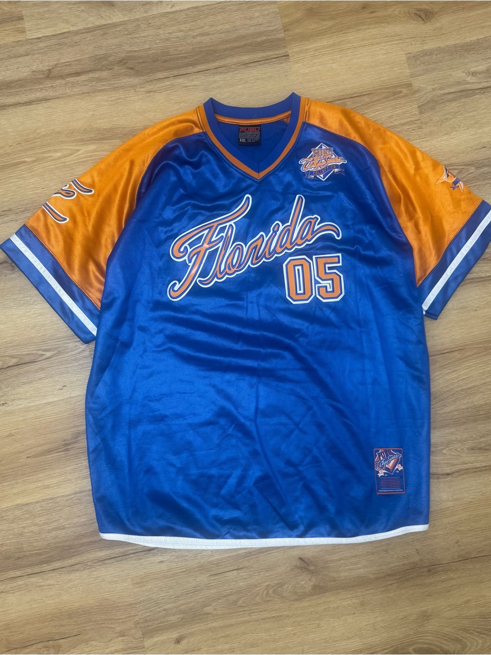 Y2K FUBU City Series Florida 05 Jersey XXL Blue Orange Gators Colors Hip Hop